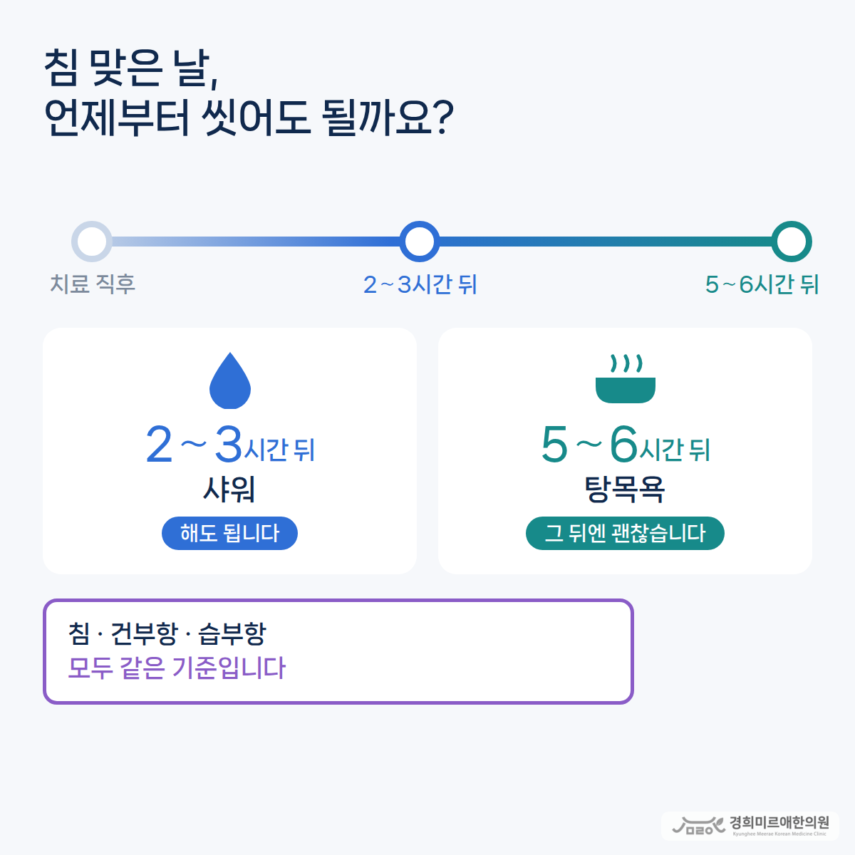 한의원에서 침 맞고 샤워해도 되나요?